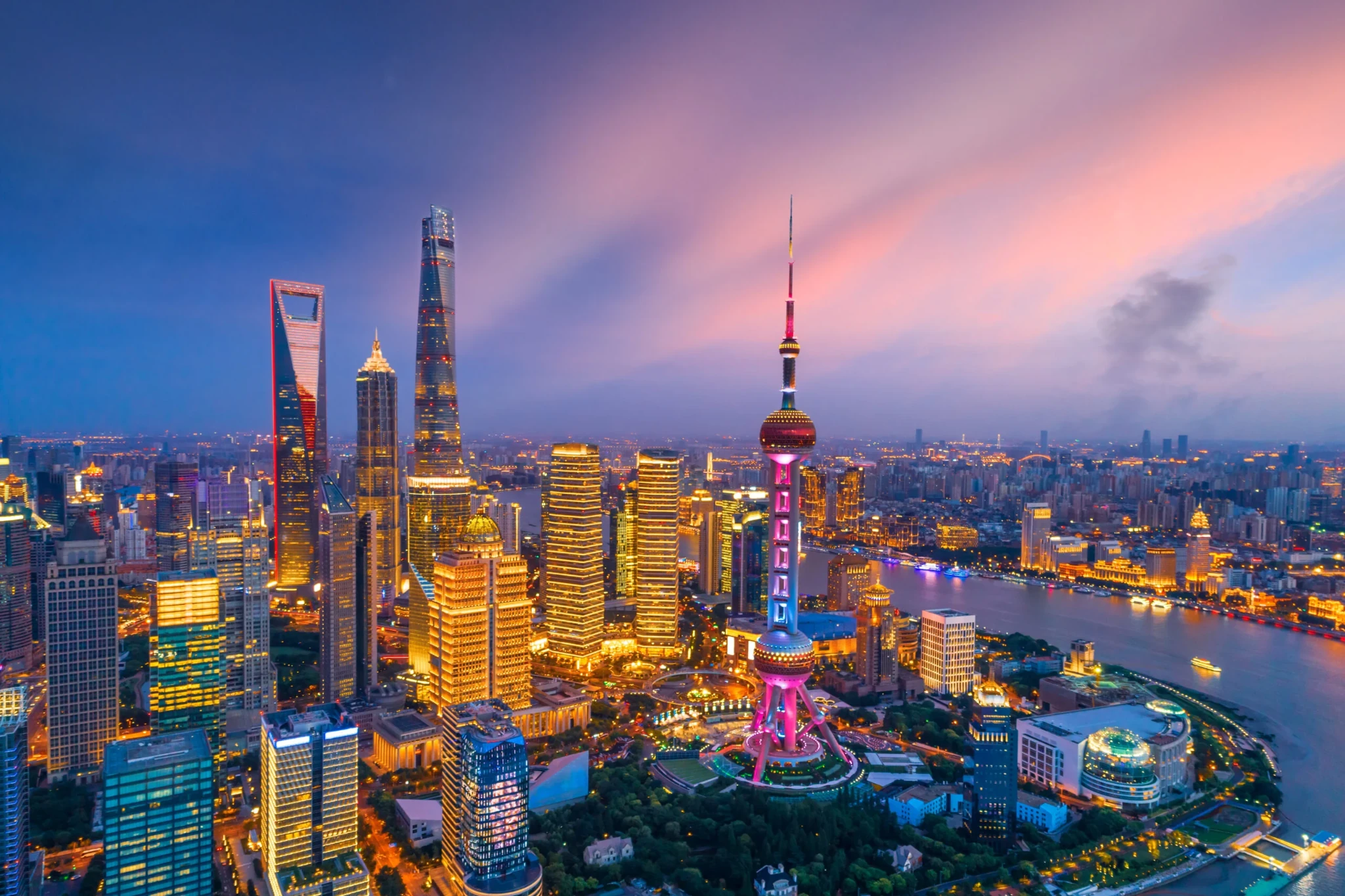 Shanghai Lujiazui skyline at dusk / 上海陆家嘴晚霞夜景
