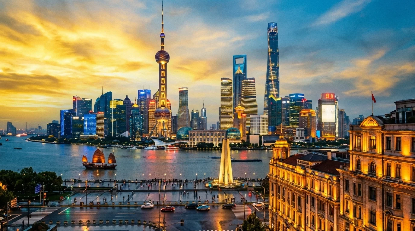 Shanghai Bund and Lujiazui at sunset / 上海外滩与陆家嘴黄昏景色